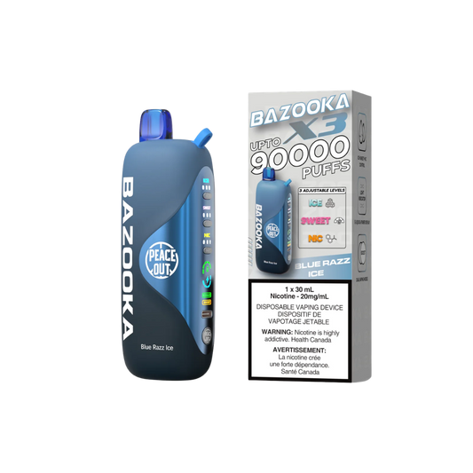 bazooka 90000 puff blue razz ice disposable
