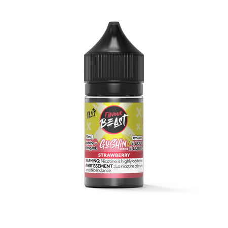Flavour Beast Strawberry Gushin Series 30mL salt nicotine e-liquid bottle and box