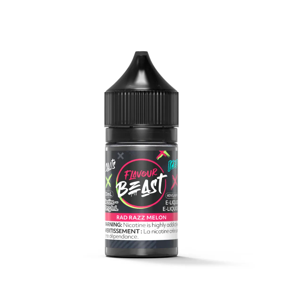 Flavour Beast Rad Razz Melon Salts 30mL salt nicotine e-liquid bottle