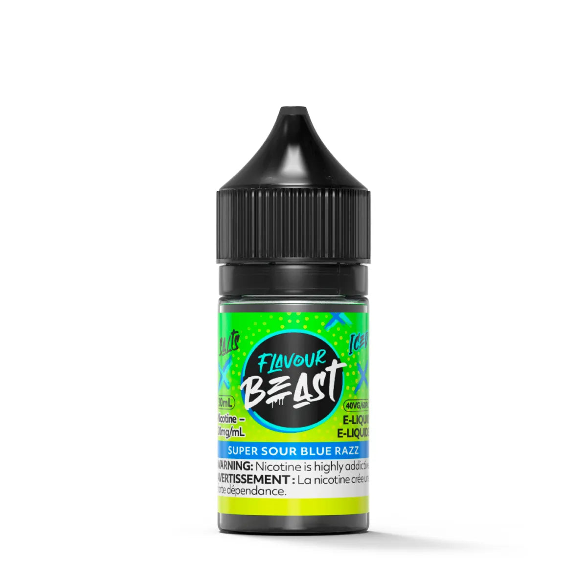 Flavour Beast Super Sour Blue Razz Salts 30mL salt nicotine e-liquid bottle