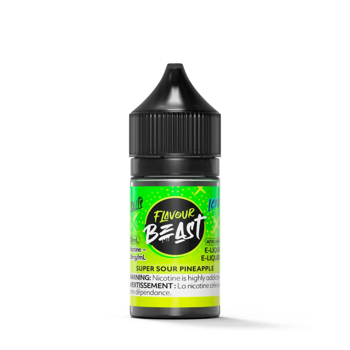 Flavour Beast Super Sour Pineapple Salts 30mL salt nicotine e-liquid bottle