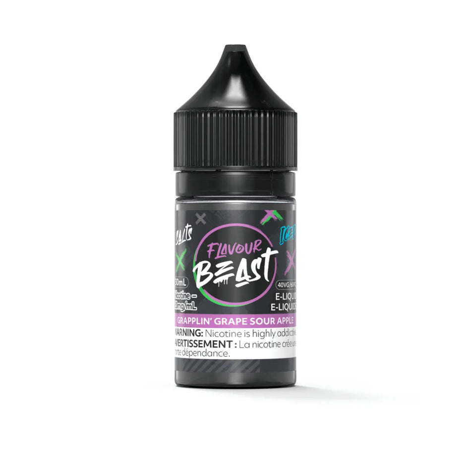 Flavour Beast Grapplin' Grape Sour Apple Iced Salts 30mL salt nicotine e-liquid bottle