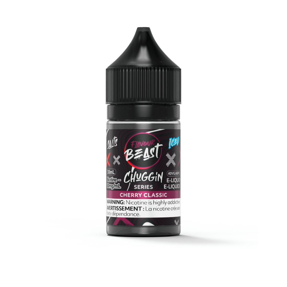 Flavour Beast Chuggin' Cherry Classic Salts 30mL salt nicotine e-liquid bottle