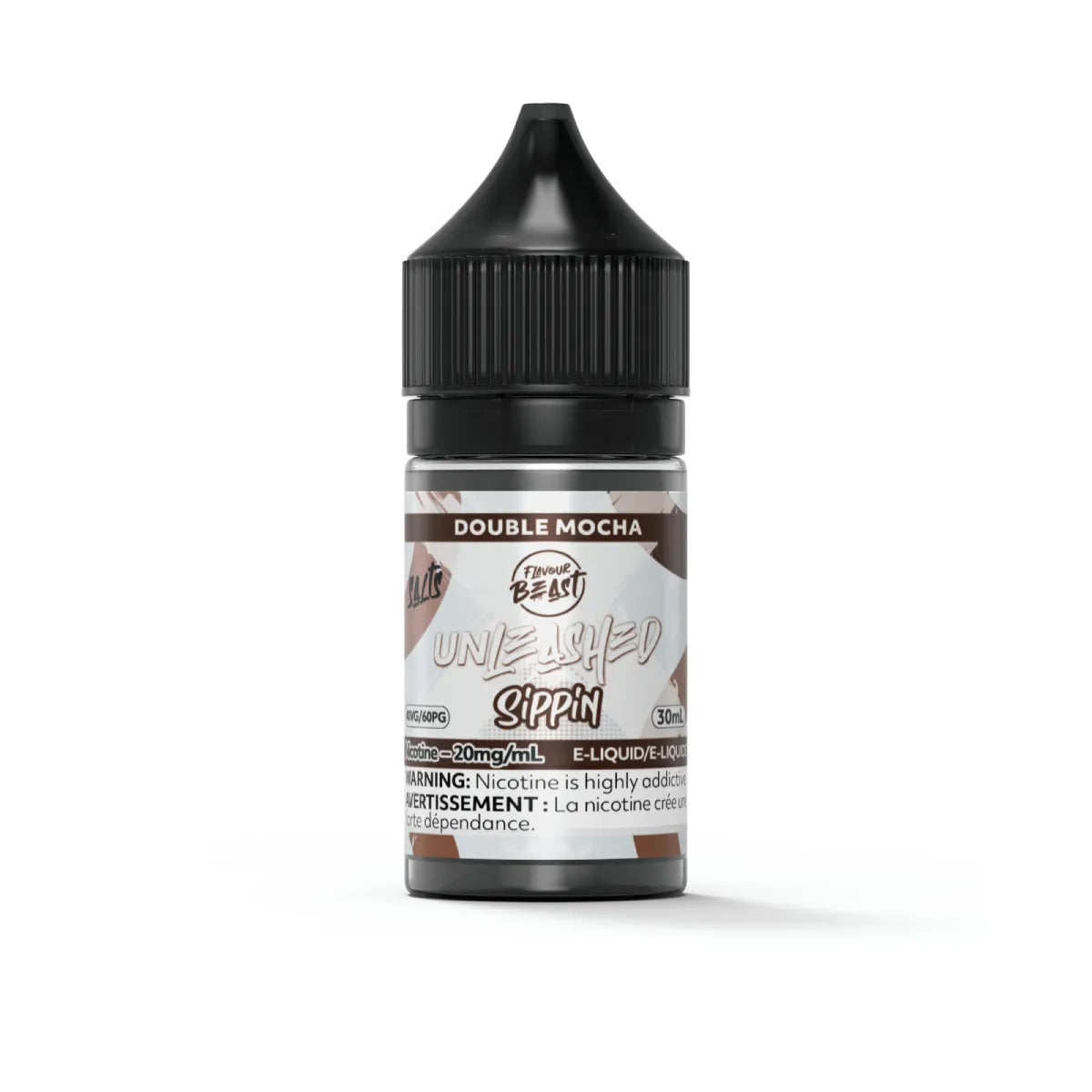 Flavour Beast Unleashed Double Mocha Salts 30mL salt nicotine e-liquid bottle and box