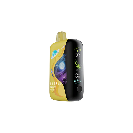 ELFBAR FS70K disposable in yellow and black design, featuring an ice-cold mango vape flavor.