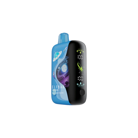 ELFBAR FS70K disposable device showcasing SOUR BLUE RAZZ ICE flavor in a sleek, modern design.