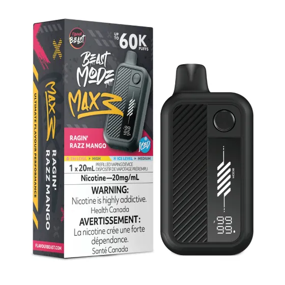 Flavour Beast Beast Mode Max 3 -  Ragin' Razz Mango Iced