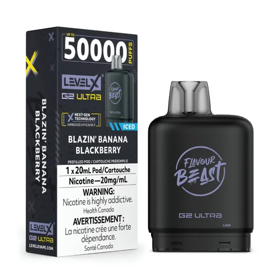 Level X G2 Ultra - Flavour Beast - Blazin’ Banana Blackberry Iced