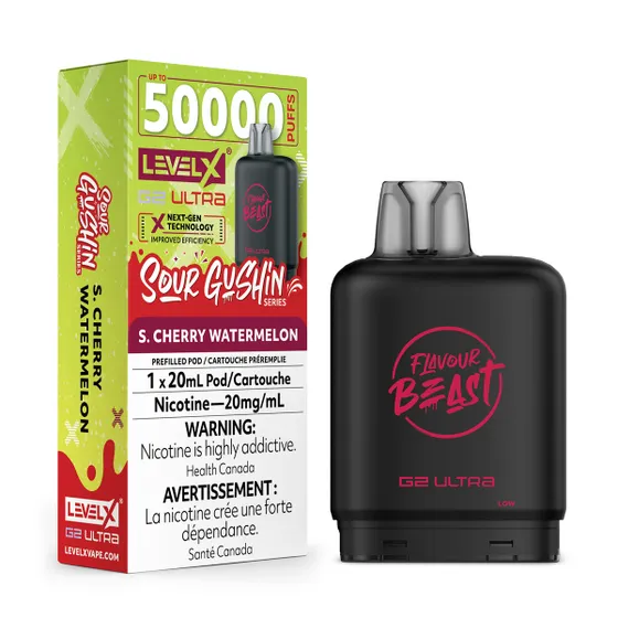 Level X G2 Ultra - Flavour Beast - Sour Gushin S. Cherry Watermelon