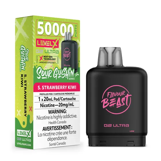 Level X G2 Ultra - Flavour Beast - Sour Gushin S. Strawberry Kiwi