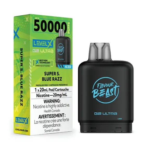 Level X G2 Ultra - Flavour Beast - Super S. Blue Razz Iced