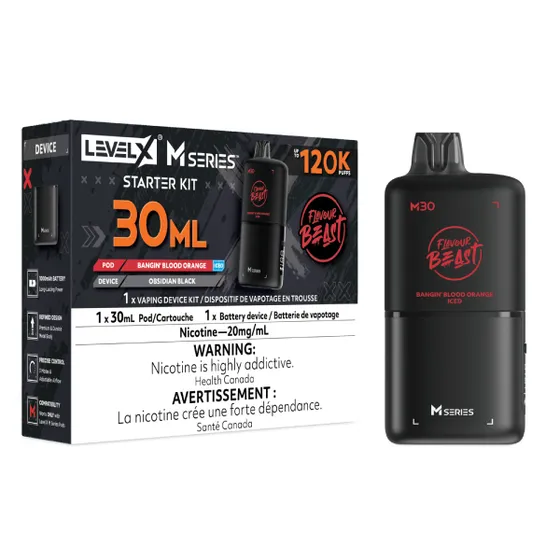 Level X Flavour Beast M Series Starter Kit - Bangin' Blood Orange Iced