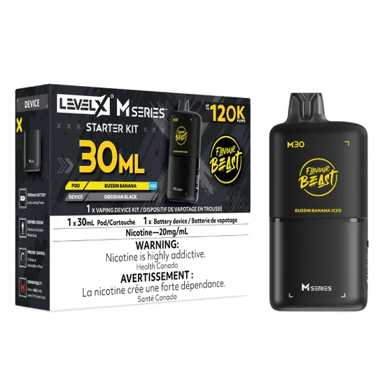 Level X Flavour Beast M Series Starter Kit - Bussin Banana Iced