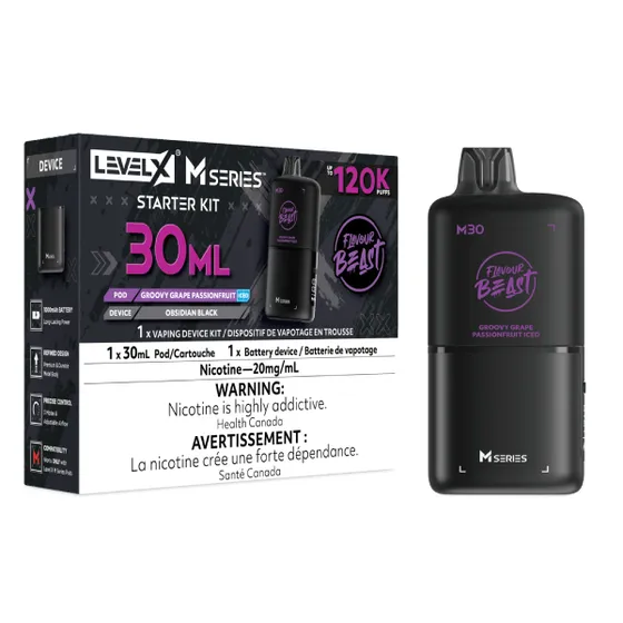 Level X Flavour Beast M Series Starter Kit - Groovy Grape Passionfruit Iced