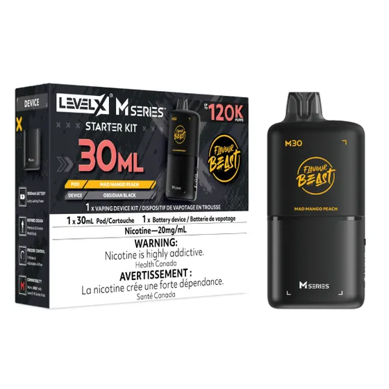 Level X Flavour Beast M Series Starter Kit - Mad Mango Peach