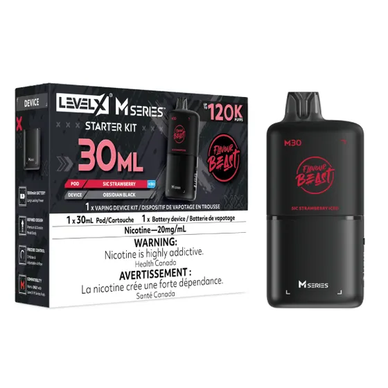 Level X Flavour Beast M Series Starter Kit - Sic Strawberry Iced
