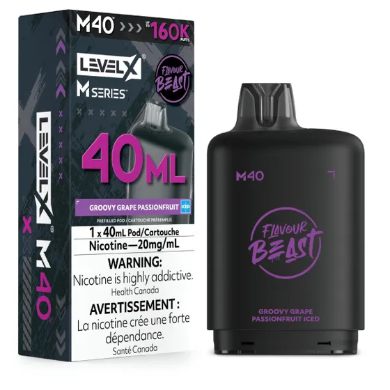 Level X Flavour Beast M Series 40ml - Groovy Grape Passionfruit Iced