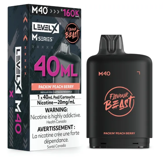 Level X Flavour Beast M Series 40ml - Packin' Peach Berry