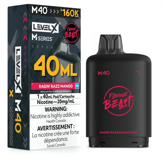Level X Flavour Beast M Series 40ml - Ragin' Razz Mango Iced