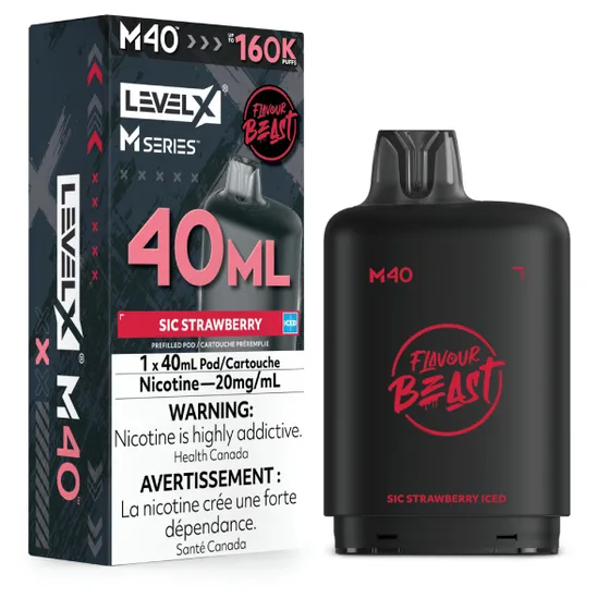 Level X Flavour Beast M Series 40ml - Sic Strawberry Iced