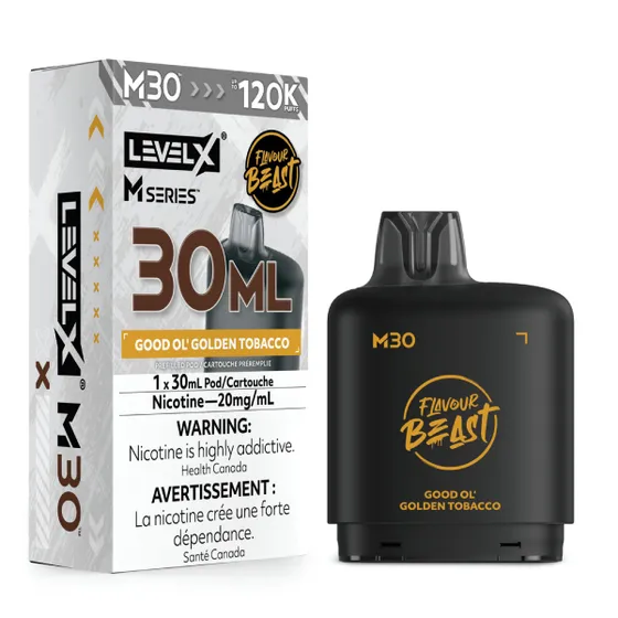 Level X Flavour Beast M Series 30ml - Good Ol' Golden Tobacco