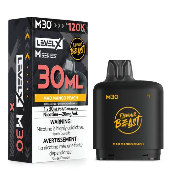 Level X Flavour Beast M Series 30ml - Mad Mango Peach
