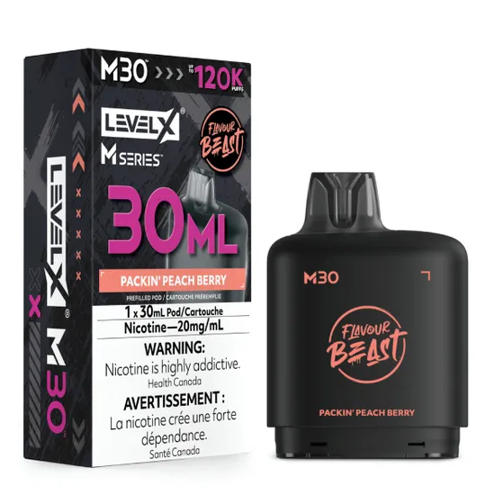 Level X Flavour Beast M Series 30ml - Packin' Peach Berry