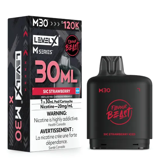 Level X Flavour Beast M Series 30ml - Sic Strawberry Iced