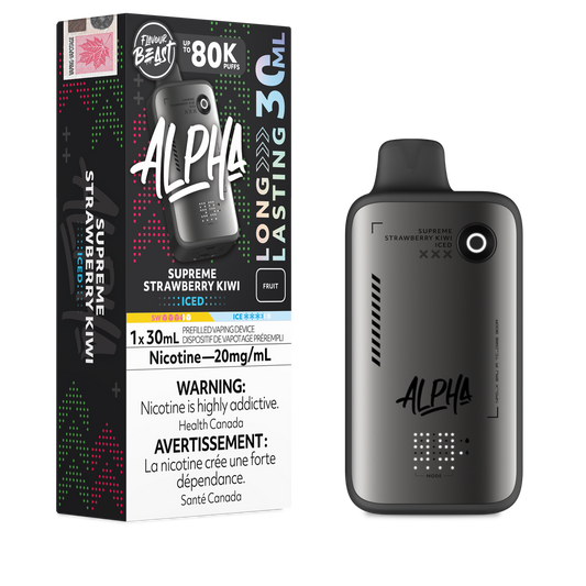 Flavour Beast Alpha Wild White Grape Iced 80K disposable vape 30mL 20mg nicotine Canada