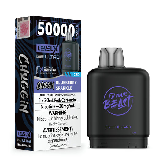 Level X G2 Ultra - Flavour Beast - Chuggin' Series - Blueberry Sparkle Iced