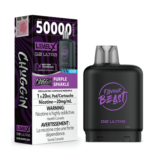 Level X G2 Ultra - Flavour Beast - Chuggin' Series - Purple Sparkle Iced