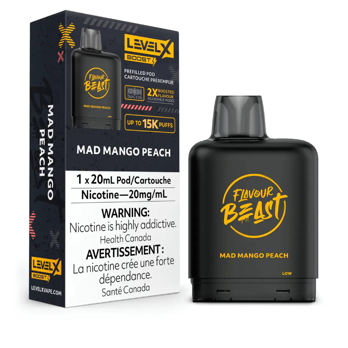 Level X Boost - Flavour Beast - Mad Mango Peach Pods