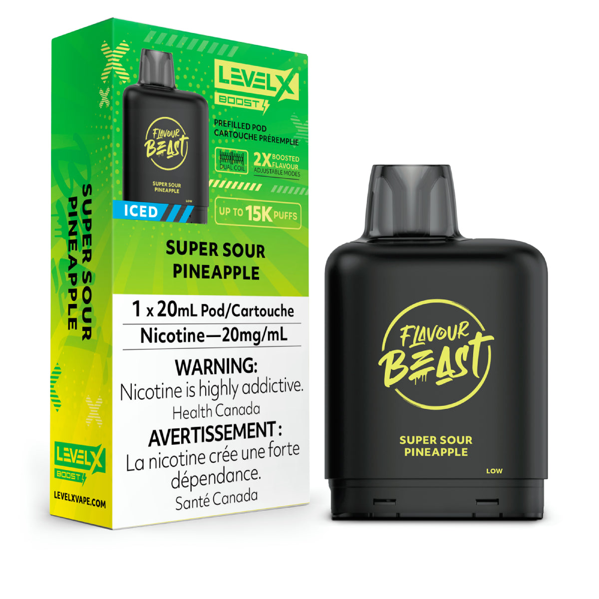 Level X Boost - Flavour Beast - Super Sour Pineapple Iced Pods