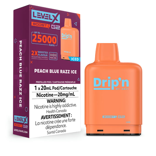 Level X Boost - Drip'n - Peach Blue Razz Ice Pods