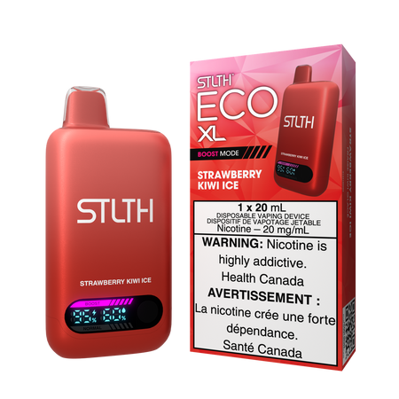 STLTH ECO XL disposable vape Canada — 20 mL e‑liquid, rechargeable USB‑C, LED screen, adjustable airflow, high-value long-lasting design.