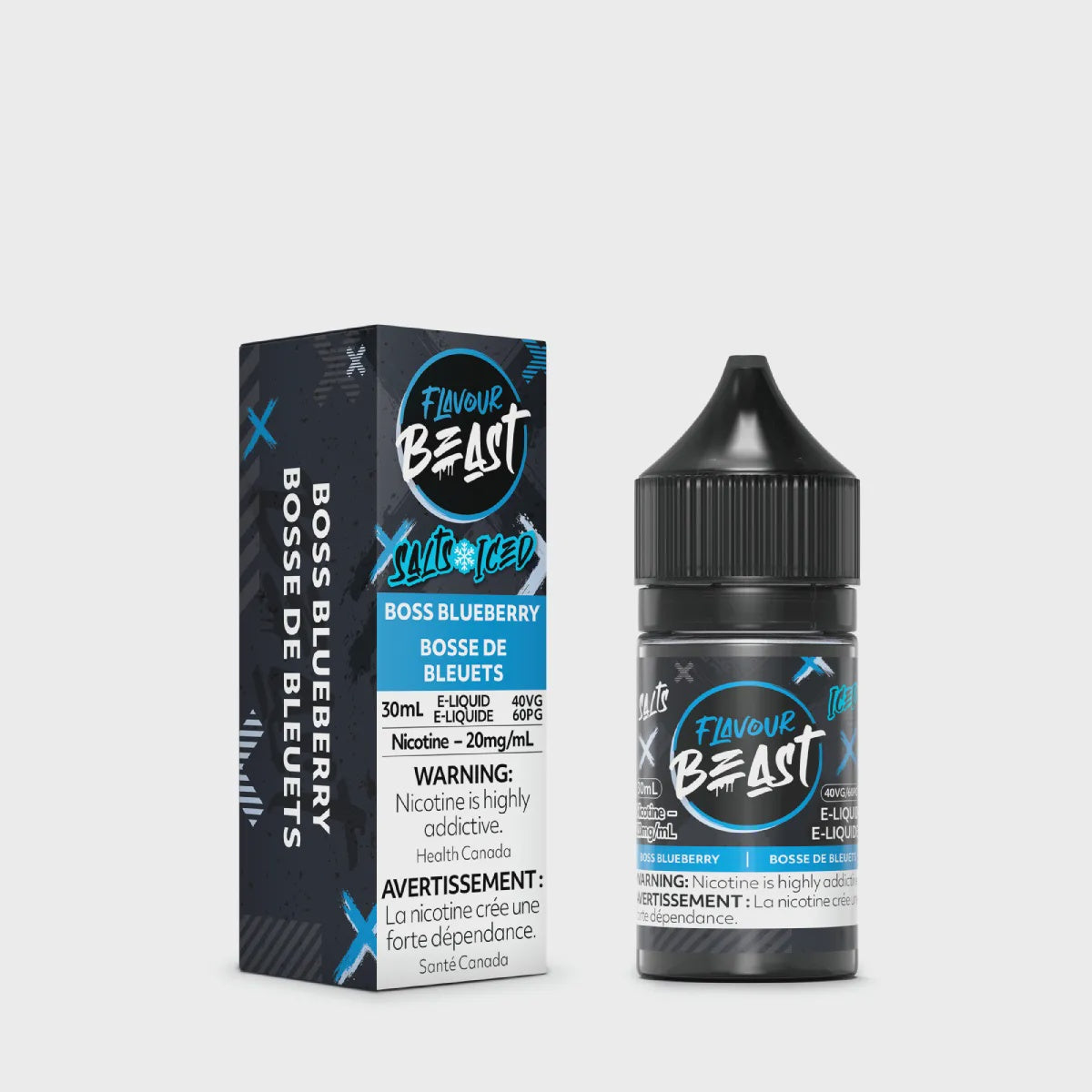 Flavour Beast Boss Blueberry Iced Salts 30mL salt nicotine e-liquid bottle
