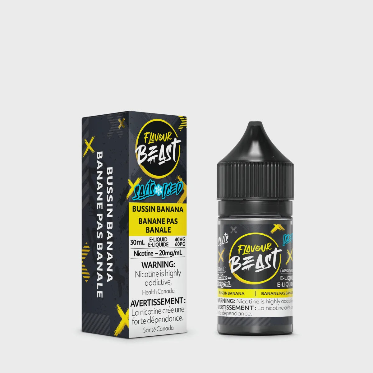 Flavour Beast Bussin Banana Iced Salts 30mL salt nicotine e-liquid bottle