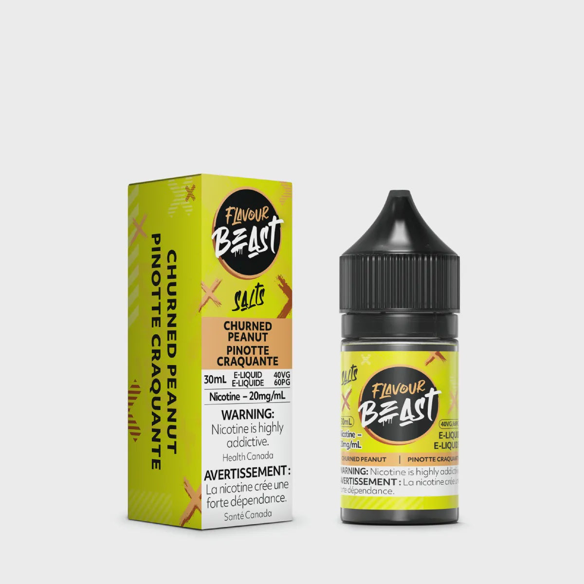 Flavour Beast Churned Peanut Salts 30mL salt nicotine e-liquid bottle