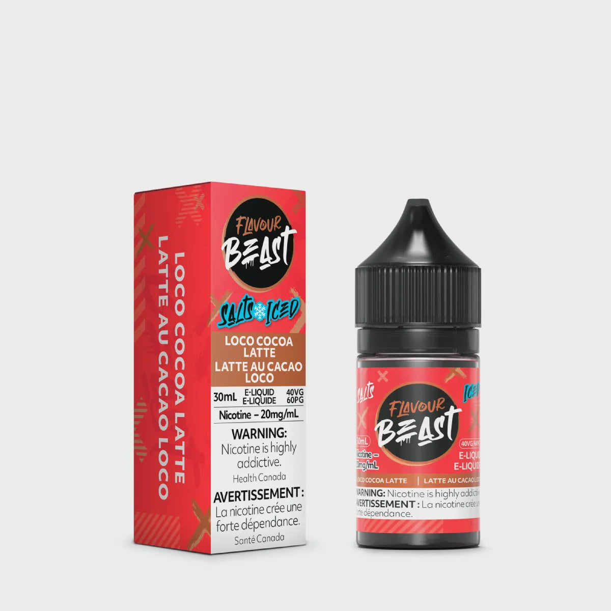 Flavour Beast Loco Cocoa Latte Iced Salts 30mL salt nicotine e-liquid bottle