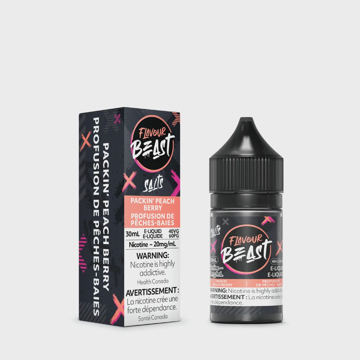 Flavour Beast Packin' Peach Berry Salts 30mL salt nicotine e-liquid bottle
