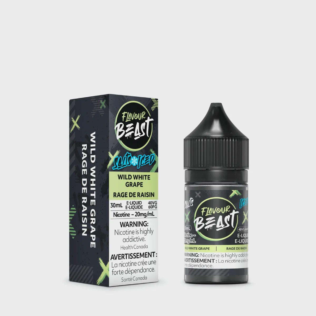 Flavour Beast Wild White Grape Iced Salts 30mL salt nicotine e-liquid bottle